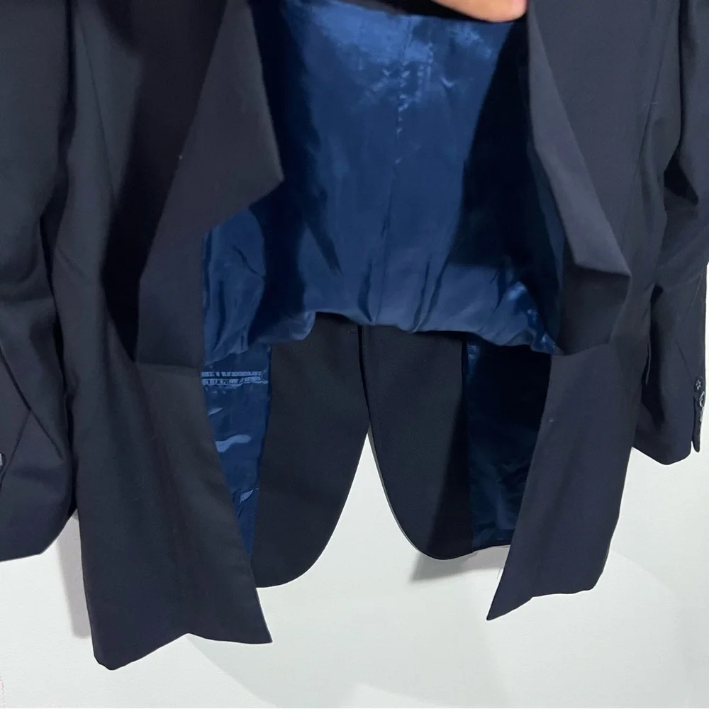 J. Hilburn Guabello‎ 100% Wool Navy Classic Fit Blazer Two Button Size 45R